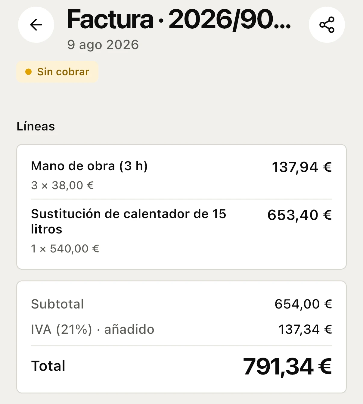 Una nota de voz se convierte en una factura lista para enviar desde Manolibre